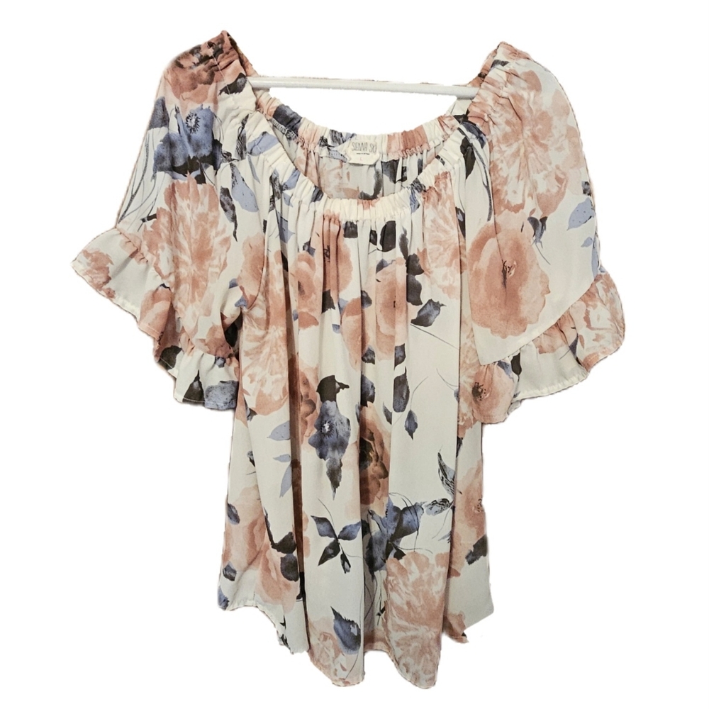 Sienna Sky Floral Blouse - Size L - Off the Shoulder
